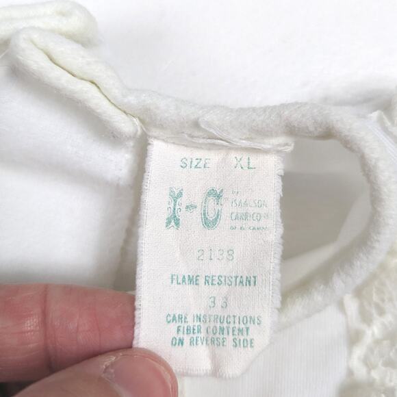 Vtg I-C Nightgown Baby Girls Sz 18m Flannel 70s Floral Cottage Core Boho - Picture 4 of 4